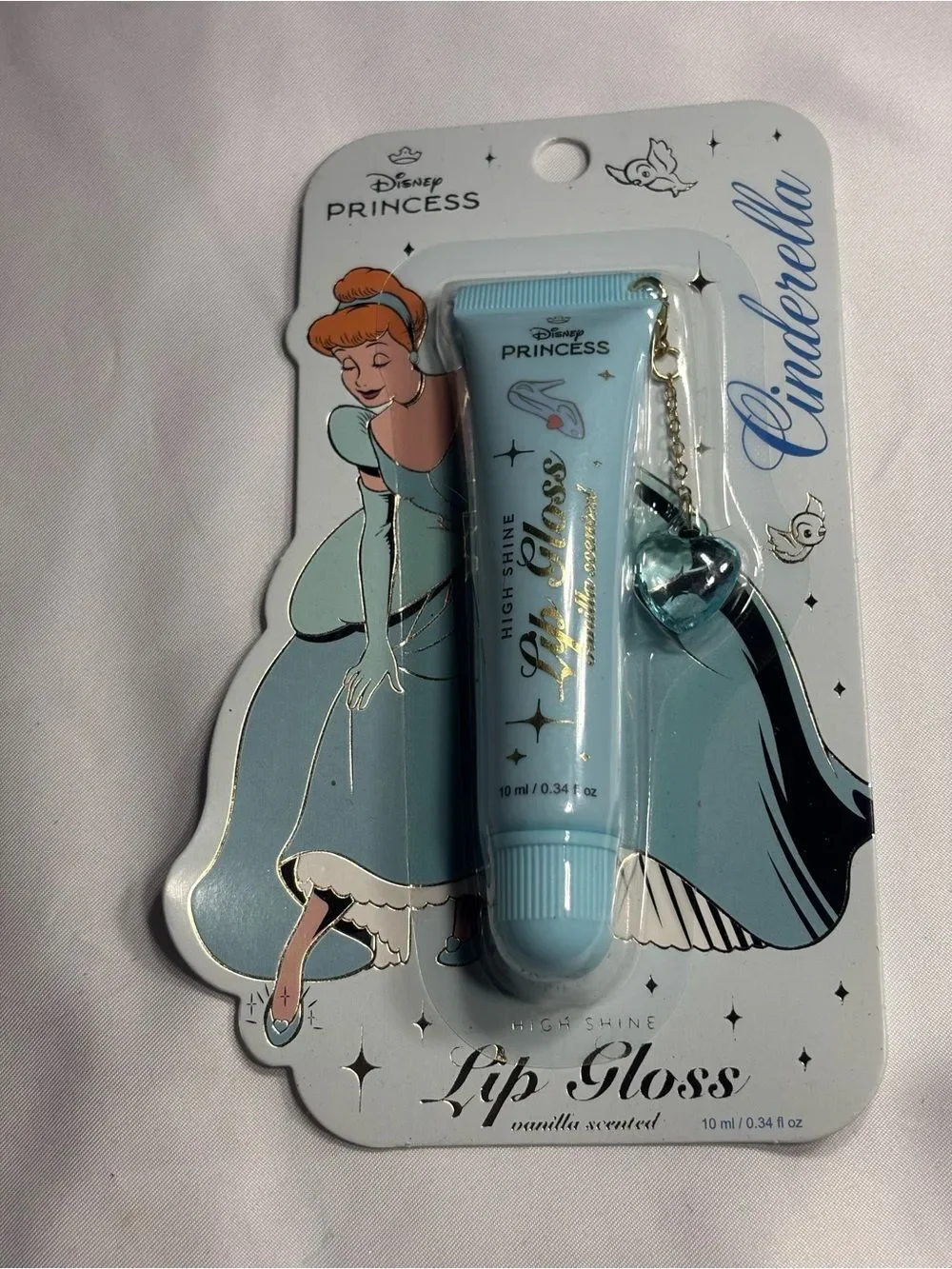 4 New Disney Princess Cinderella Lip Gloss & Lip Oil Set - Blue and Pink